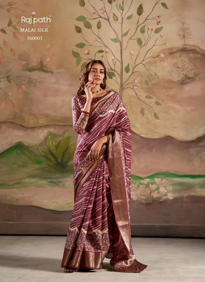 Maroon Colour Jamoon Silk By Rajpath Dola Silk Daily Wear Saree Wholesale Online